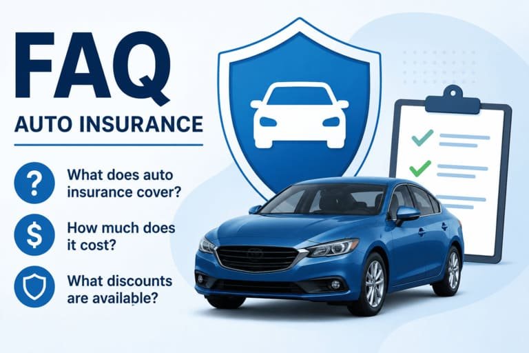 Auto insurance FAQ about coverage quotes and claims